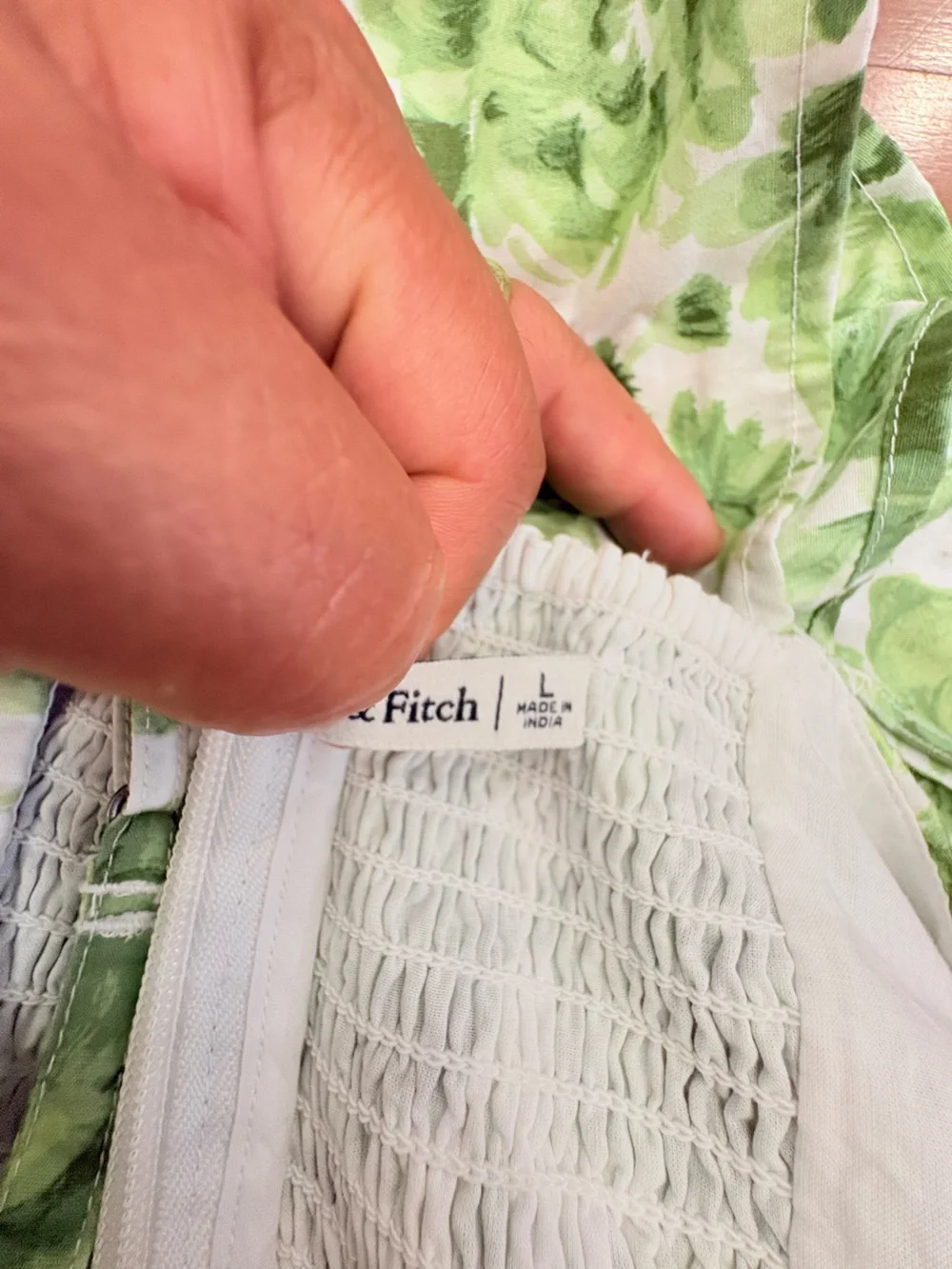 Abercrombie & Fitch White and Green Floral Maxi Dress